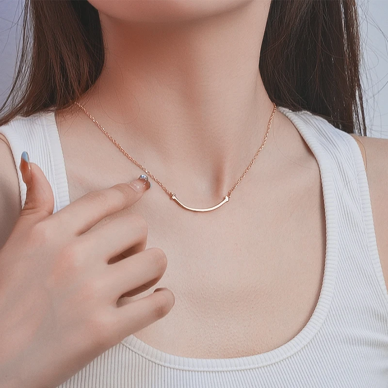 铜合金项链 高定微笑项链 轻奢气质百搭项链