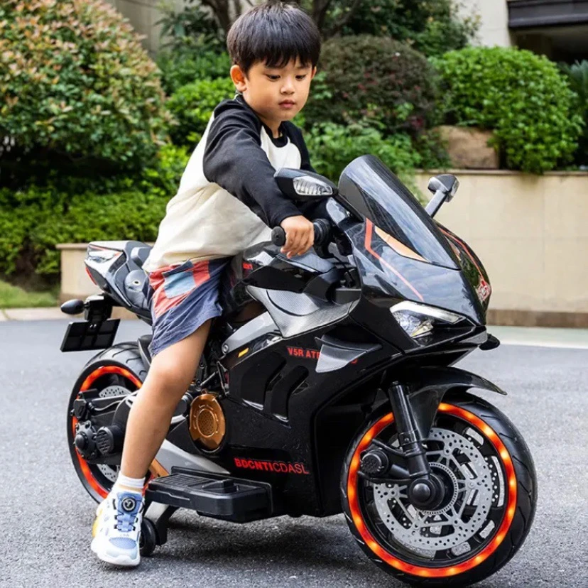 杜卡迪儿童摩托车宝贝电动玩具车可坐大人小孩骑行大号双人童车