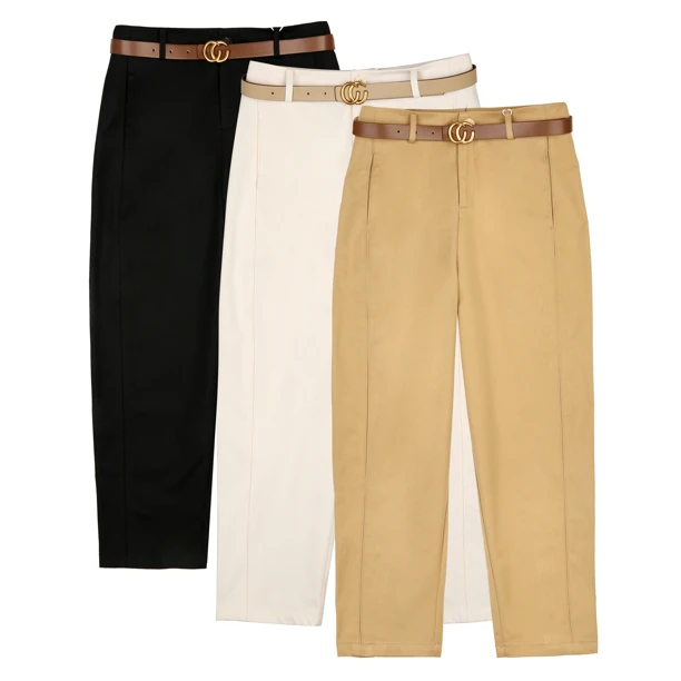 镰刀裤百搭显瘦免熨高腰垂感直筒裤烫舒柔特面料X2C32116