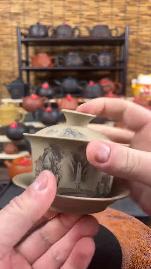 【闪购商品】紫砂茶壶粗陶盖碗