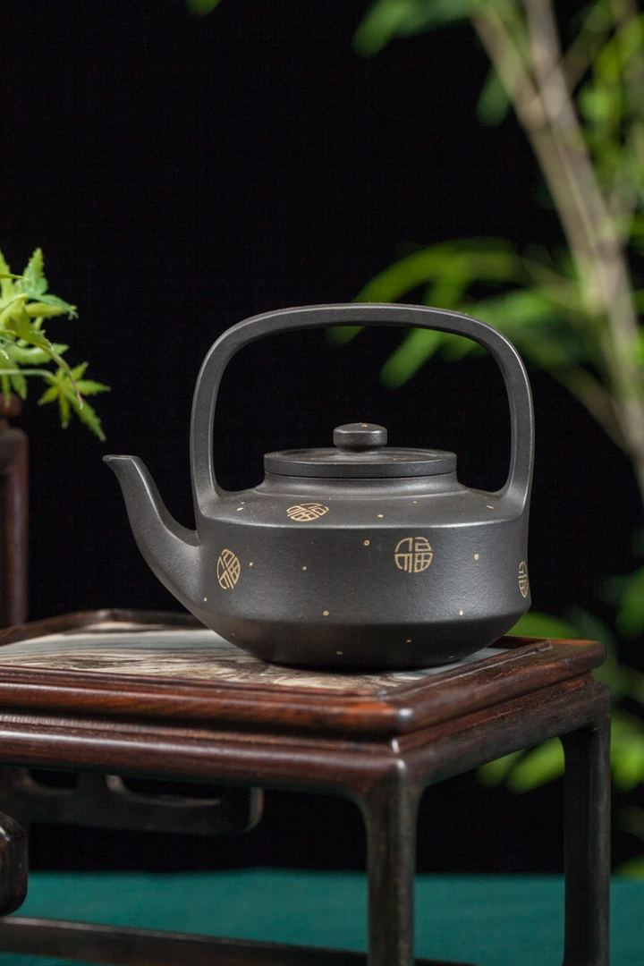 黄龙山原矿底槽清全手工景舟提壁壶，全手工拍打成型