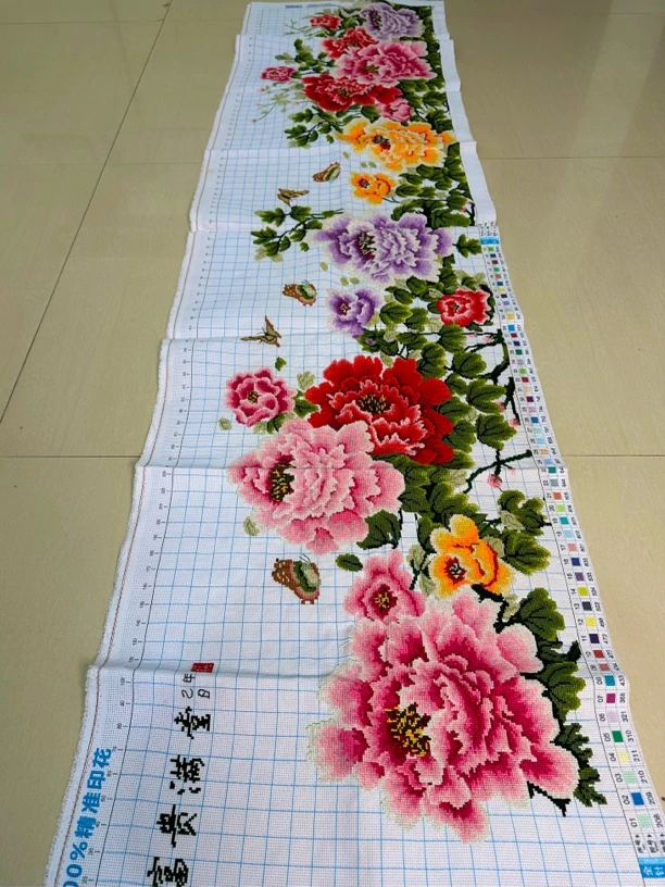 2.3花开富贵满堂十字绣成品