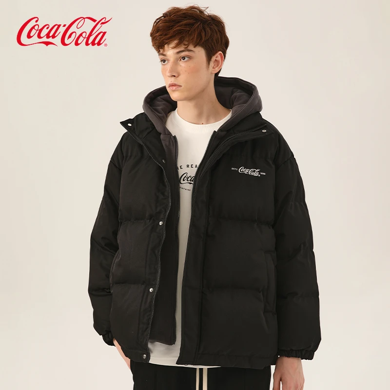 【李晨nic专属】Coca-Cola/可口可乐假两件棉服男连帽面包服帅气