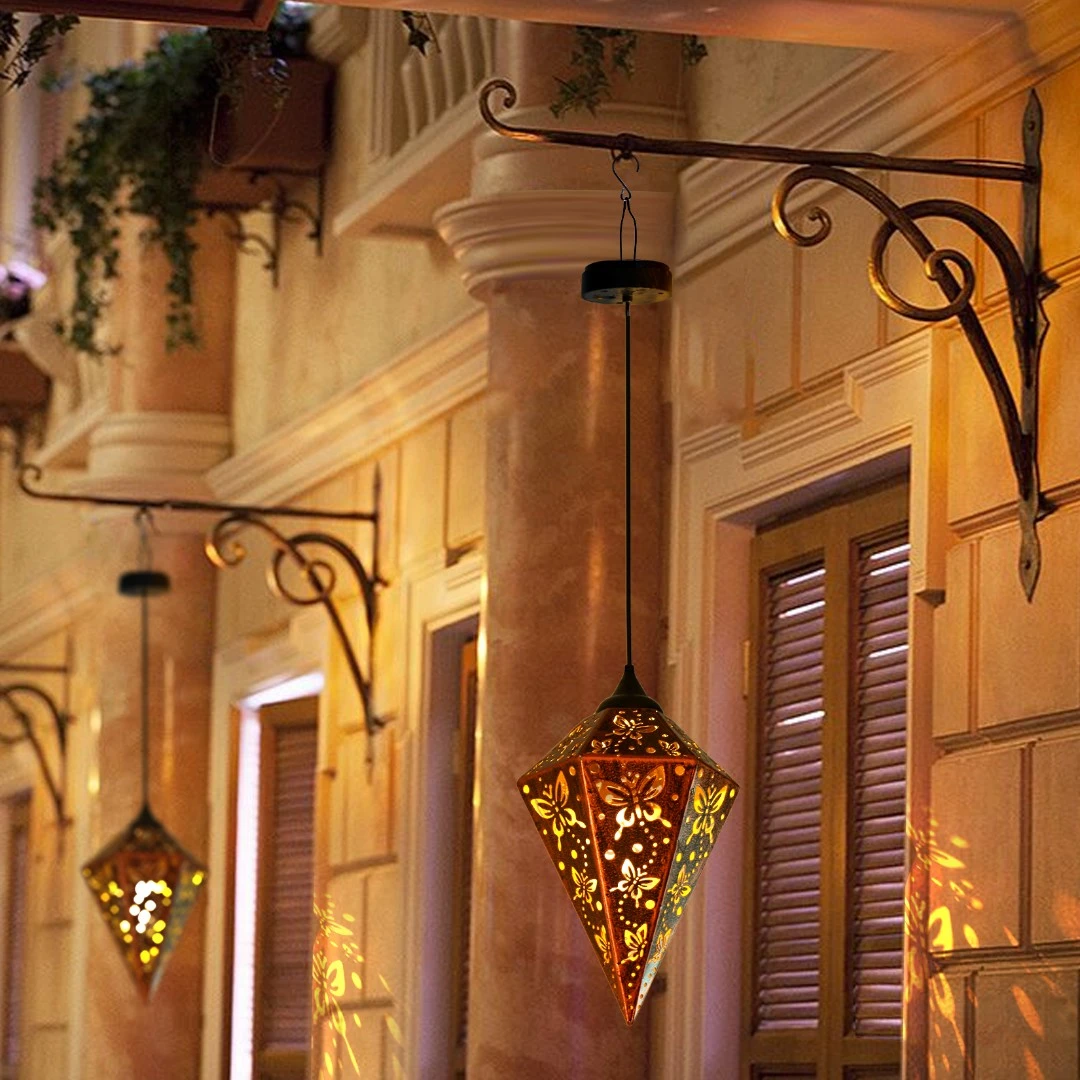 【蝴蝶蜻蜓复古太阳能吊灯】唯美意境太阳能装饰灯防水个性灯饰创意