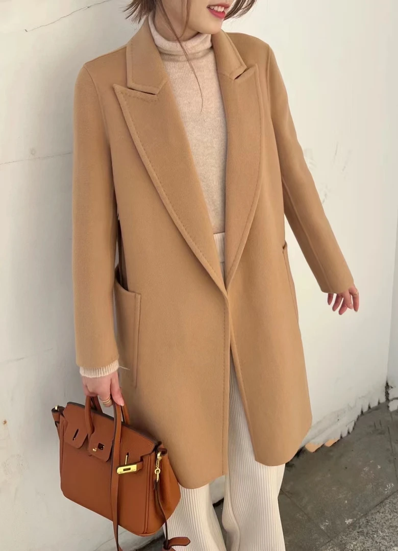 2023新款BERTILLA轻奢时尚女士气质秋冬中长款外套