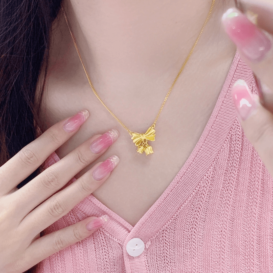 铜合金项链 铃兰花时尚百搭气质简约精致项链