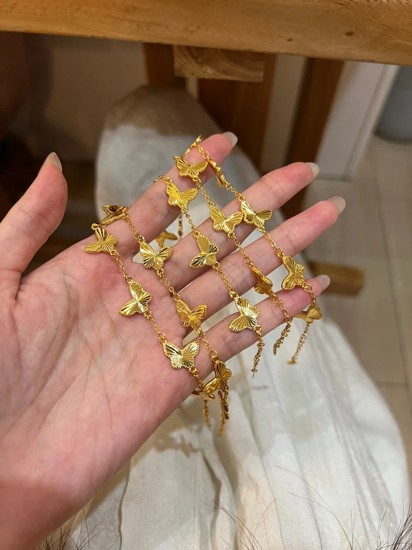 钛钢手链 五只蝴蝶时尚百搭气质简约精美设计感手链