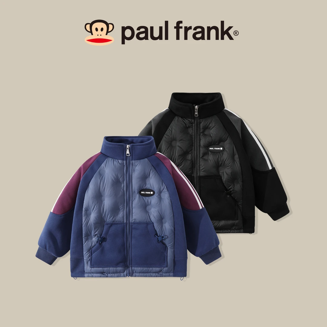 paul frank/大嘴猴2024新款儿童时髦冬款加厚90白鸭绒羽绒服CC022