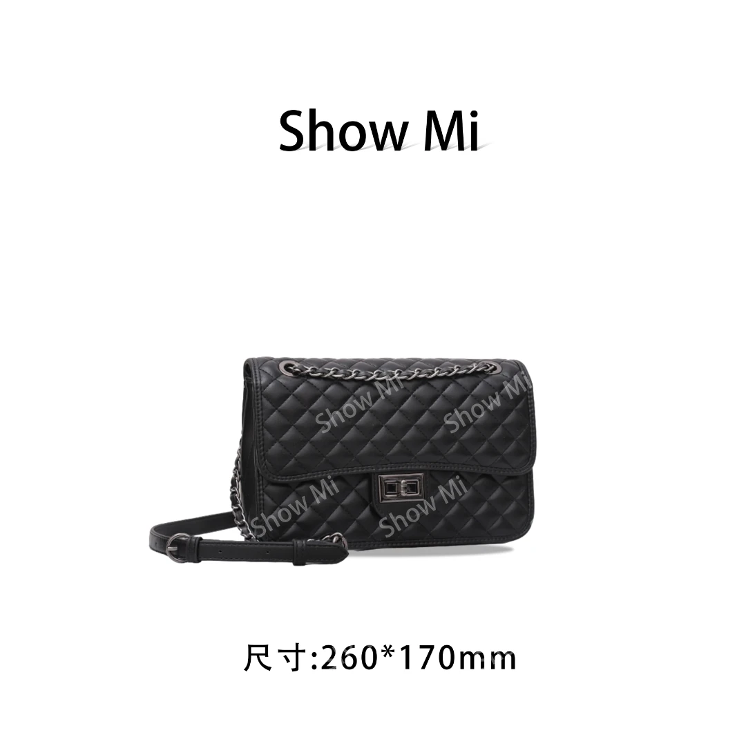 【Show Mi】GQ-6049大-黑色菱格-小众时尚百搭女士包包sm