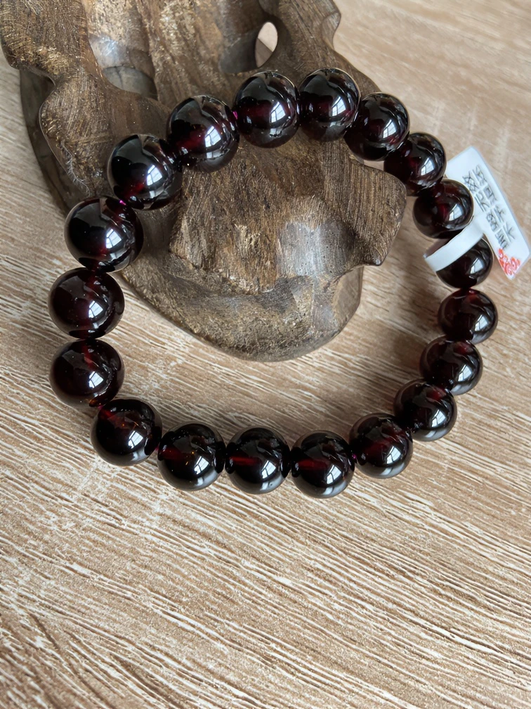 【炎玉阁】卡11mm轻奢天然石榴石手链时尚精美大气款