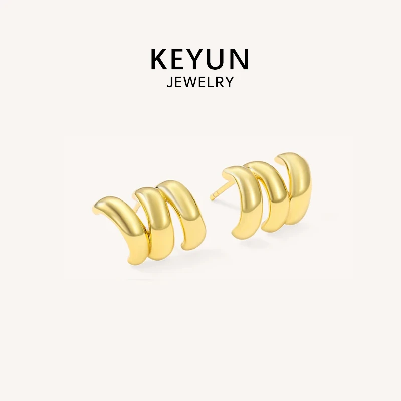 925银耳饰 自由搭配三环小耳钉简约轻奢小众精致耳环女秋冬季新款