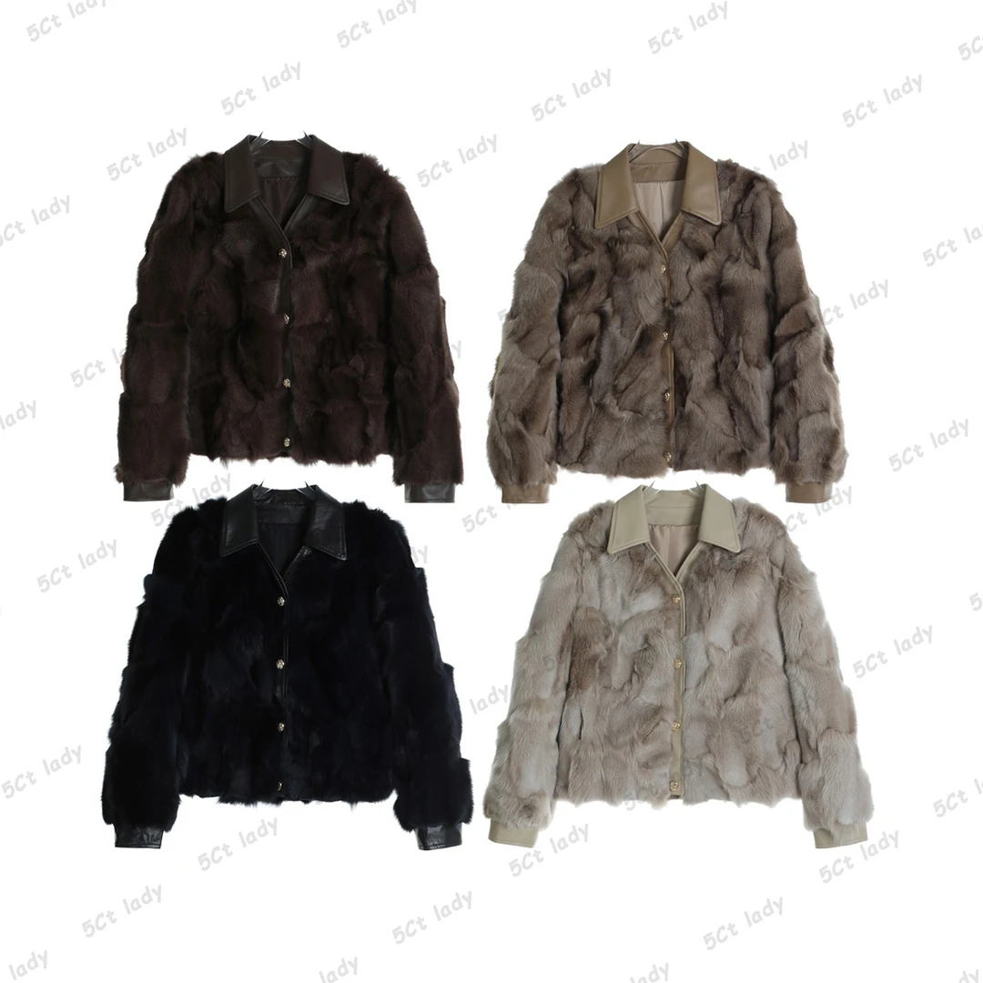 五克拉老板娘 新款短款年轻气质毛皮外套5D2216405