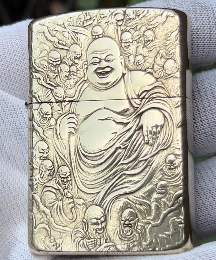 弥勒佛佐罗902s盔甲双面立体浮雕工艺煤油打火机正品包邮原创设计