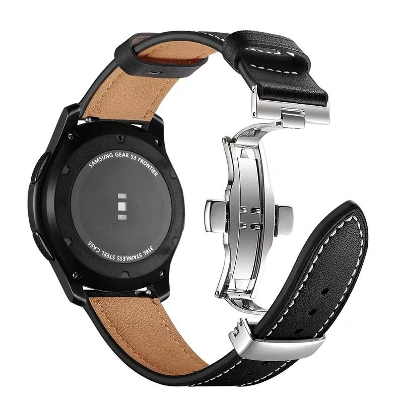 适用华为WatchGT5手表GT4pro真皮荣耀4pro gs4 小米S4 蝴蝶扣皮带