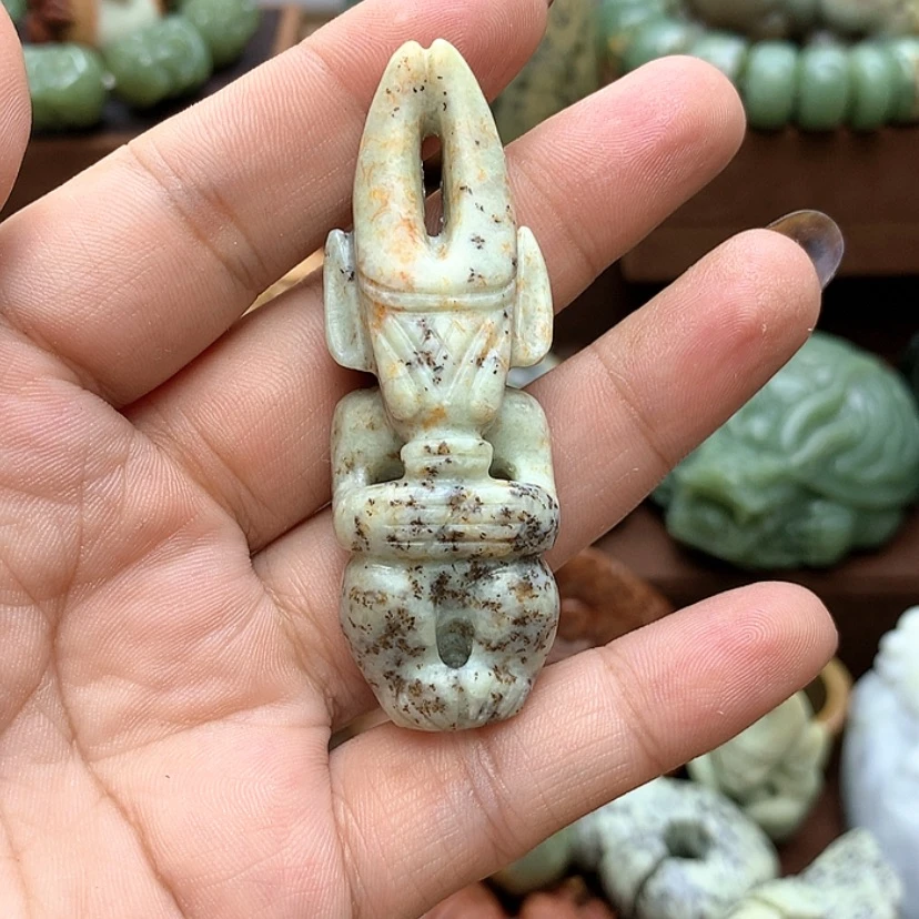 【闪购商品】岫岩河磨玉（透闪石质玉）挂件未镶嵌上***丶