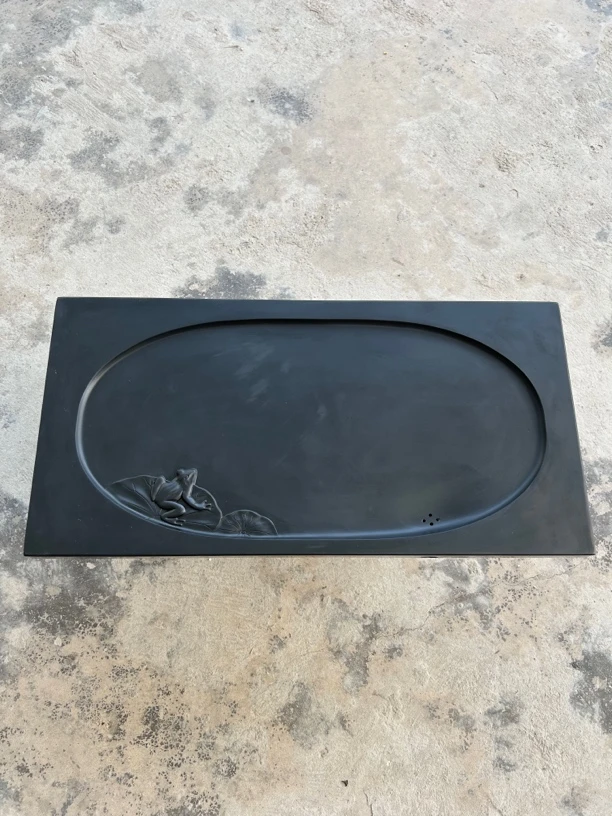 歙砚龙潭坑龙潭石（清趣图）家用茶盘