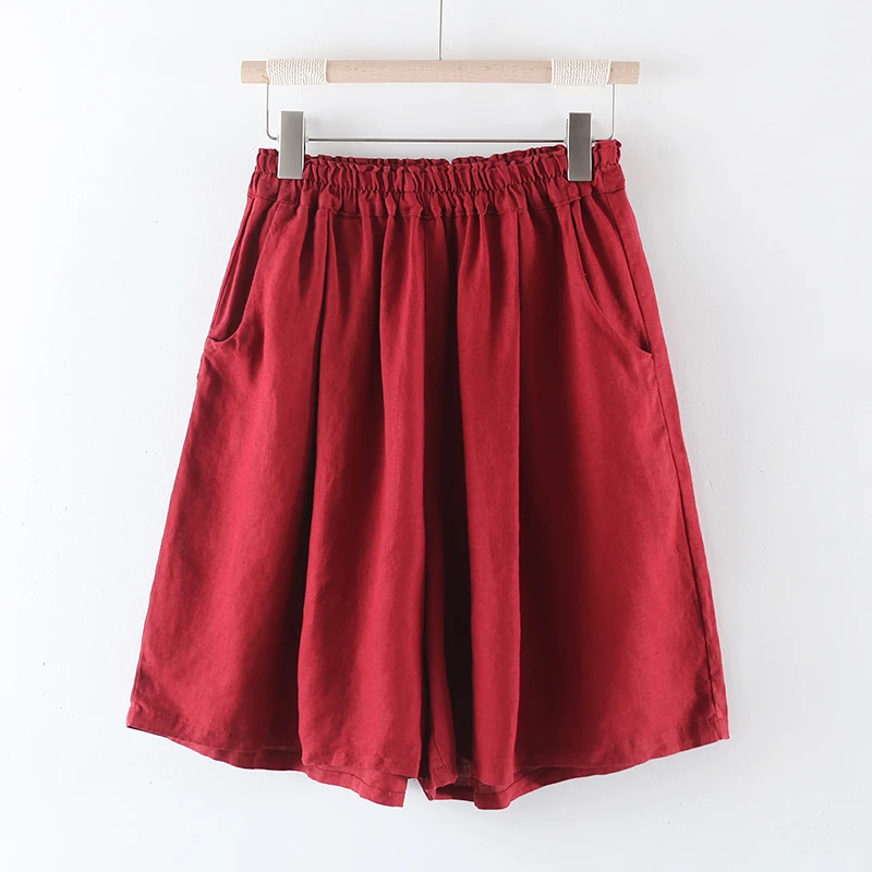 【云目悠悠】夏季新款亚麻休闲宽松百搭原创短裤-2024314