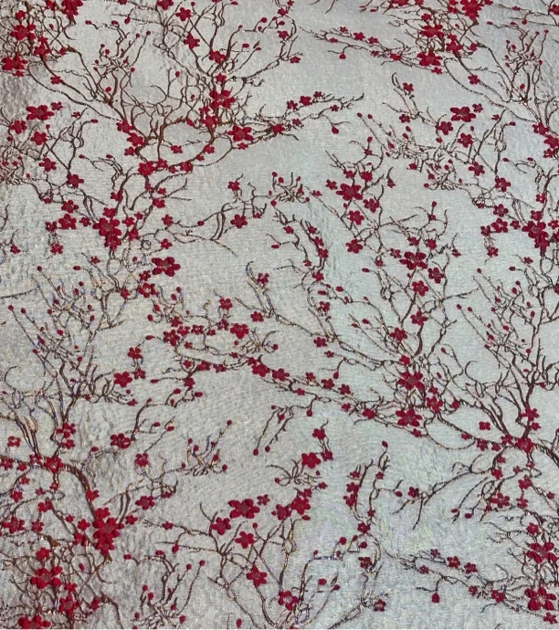 慕晓【红梅】新款新中式高端正版高克重时尚马甲上衣外套服装面料