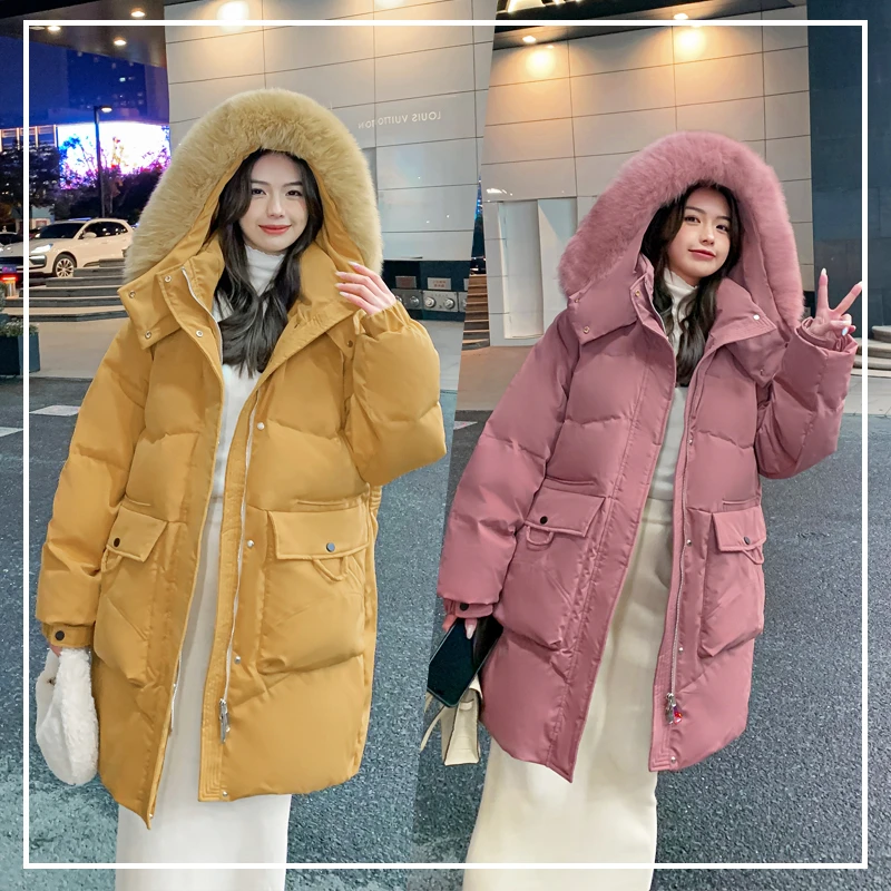 大码羽绒服胖mm280斤显瘦中长款羽绒服