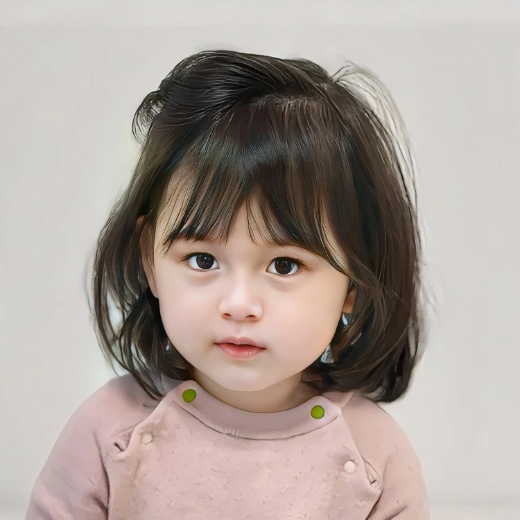 儿童假发女童短直发婴幼儿波波头公主女宝宝短发可爱直发拍照发套