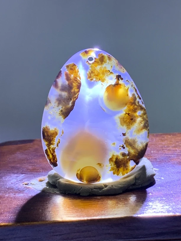 天然海洋玉髓抽象画吊坠挂件2049尺寸25/28/7mm