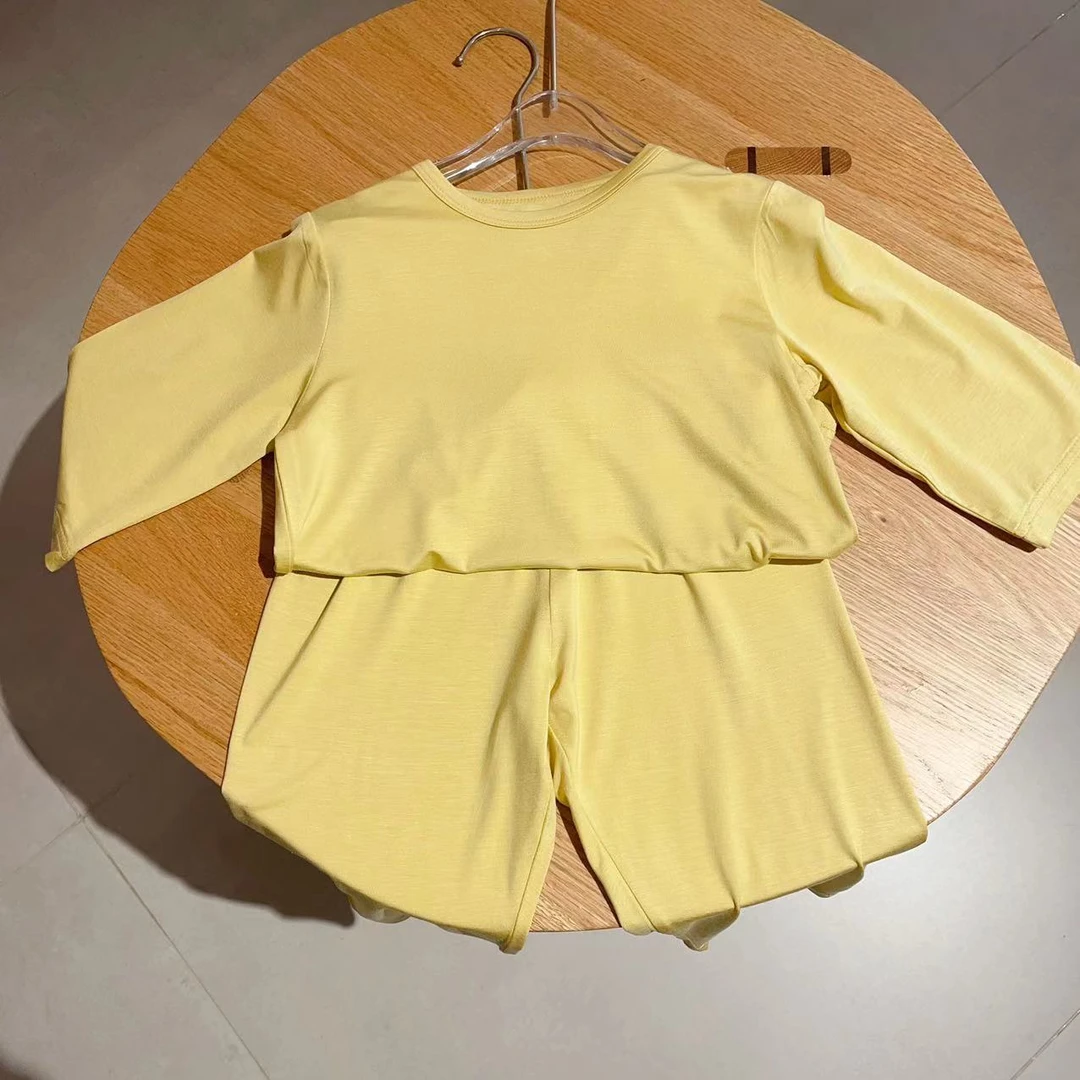 【云朵小葵】儿童纯色圆领软乎乎舒适家居套装242081