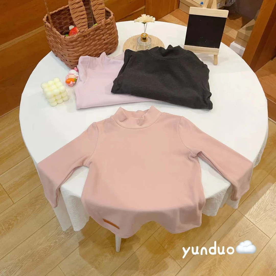 【云朵小葵】儿童纯色高领保暖德绒打底衫805