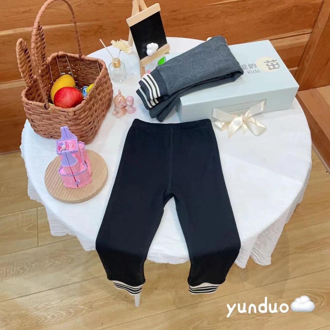 【云朵小葵】儿童自发热锁温保暖束脚条纹百搭打底裤236085