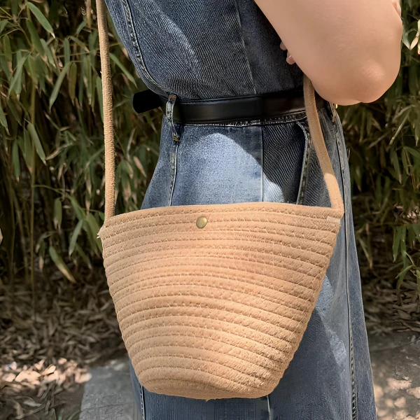 【手机包】新款夏季女生小包钥匙包草编包编织包田园风度假沙滩包包