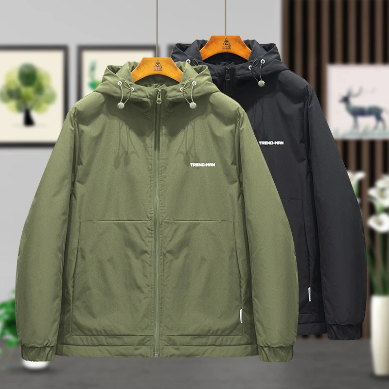 52F02秋季二棉薄棉2025百搭男士工装时尚秋冬季连帽断码外套