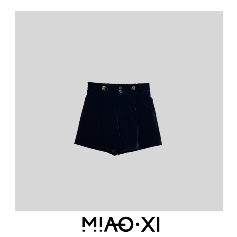 Y0833  【妙兮服饰秋季新款】丝绒短裤