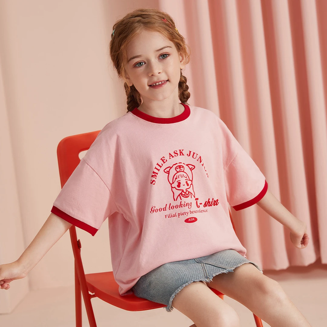 【新款】女童t恤短袖2025夏儿童薄款透气卡通印花打底衫潮