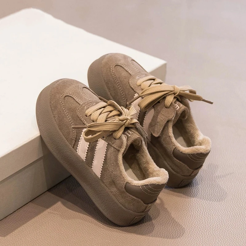 女童加绒鞋2025冬季新款儿童鞋运动板鞋女大童秋冬鞋男童冬款棉鞋