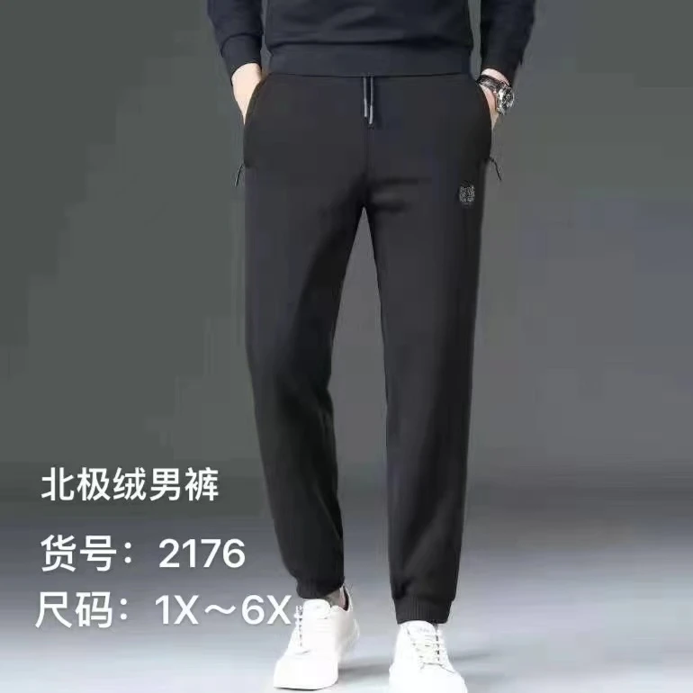 格姐家~2176男式刺绣虎头加绒卫裤
