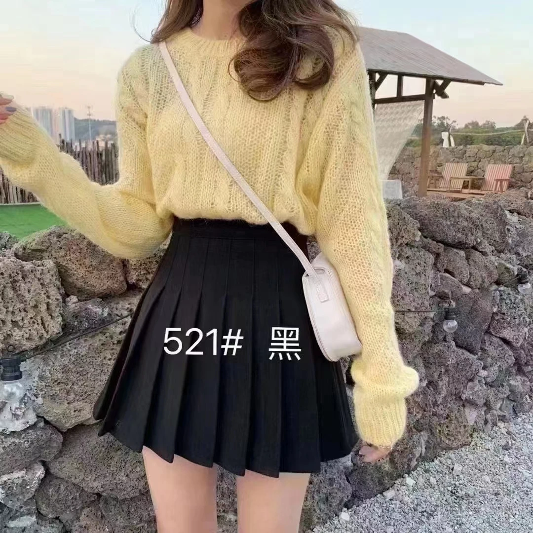 格姐家~【学院风】秋冬款A字高腰防走光百褶裙521