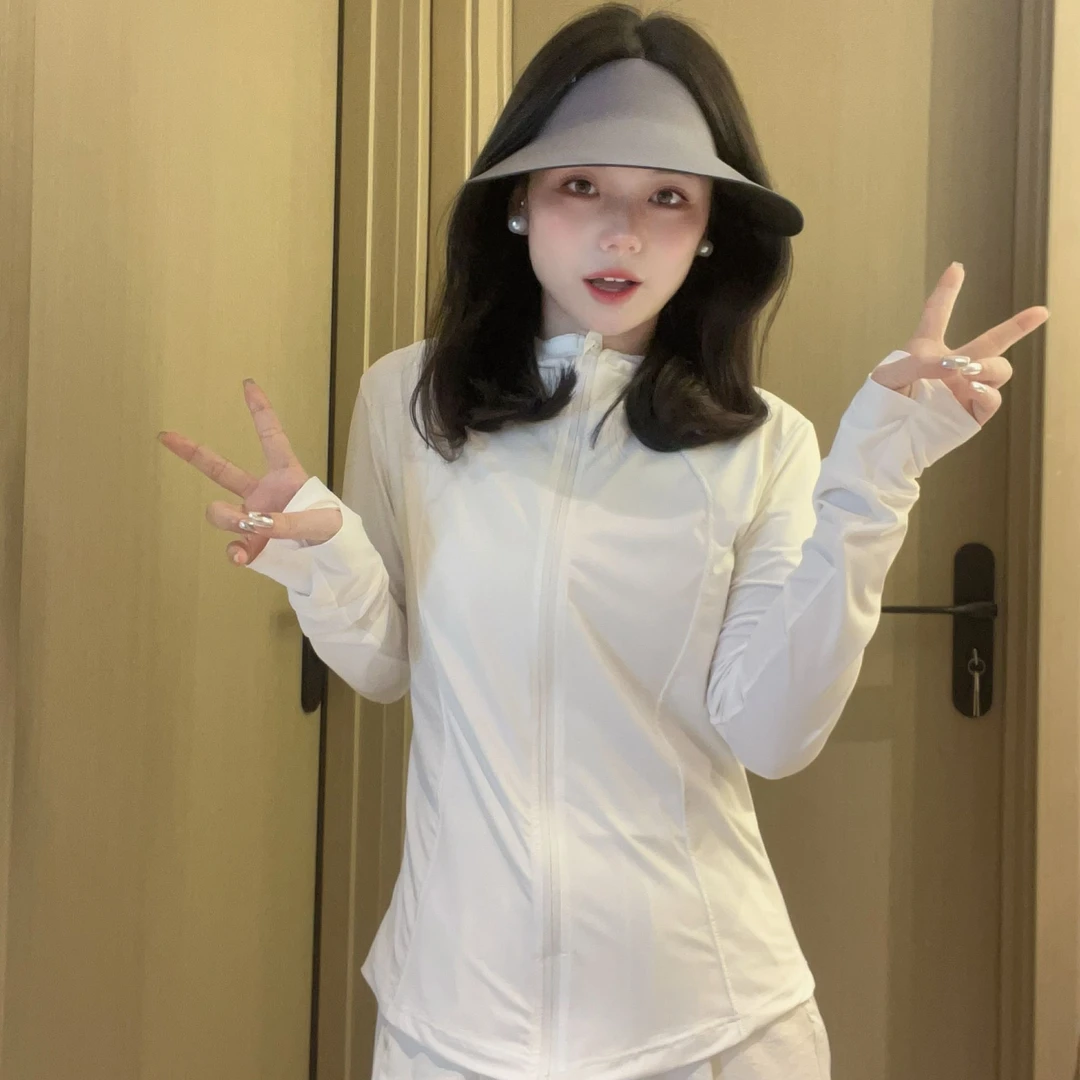 女神娇点夏季户外防晒衣女锦纶原纱连帽款修身外套透气轻薄休闲服