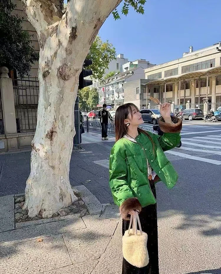 ZHENZHEN 新中式国风提花羽绒外套秋冬新款