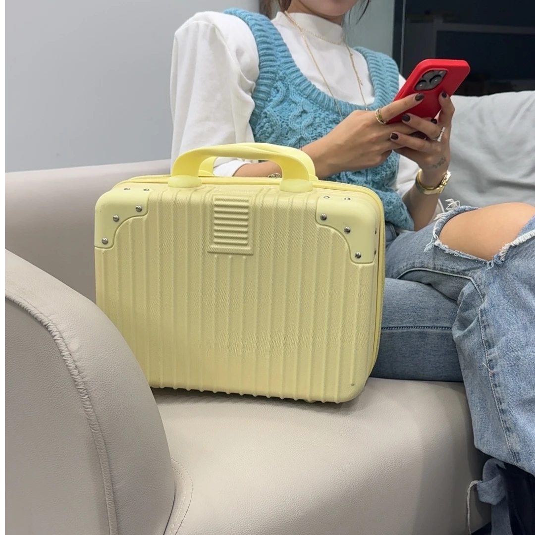 GUSTE/古思特多巴胺色化妆箱复古质感小型手提箱包ABS材质