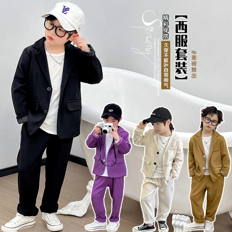 春季新品男童西装套装 帅气主持礼服花童走秀 洋气儿童韩版西服潮