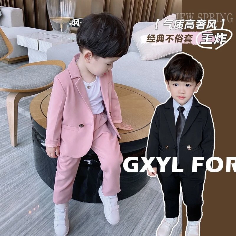 儿童休闲西服套装帅气新款男童小西装韩版礼服男孩花童表演服洋气