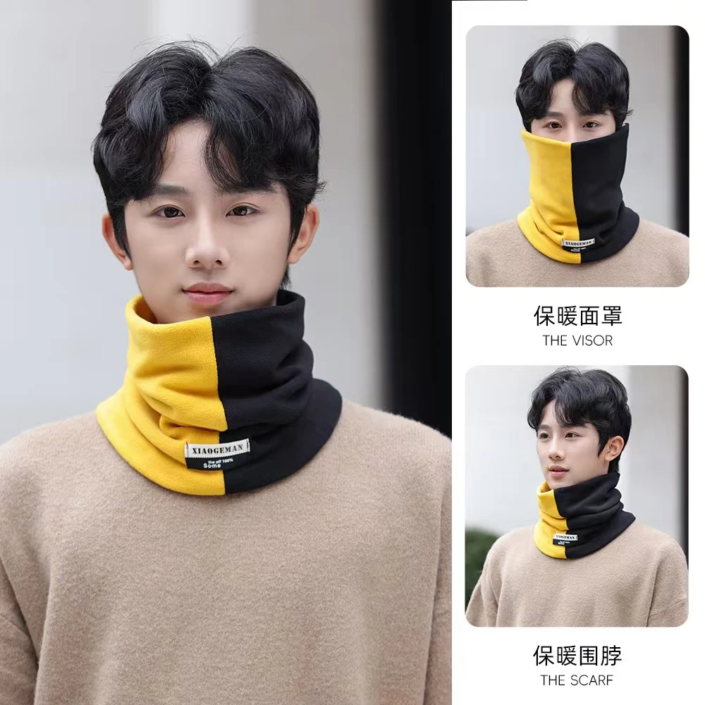 冬天新款男士护颈脖套加绒加厚骑行防寒秋冬季保暖套头围脖围巾hy
