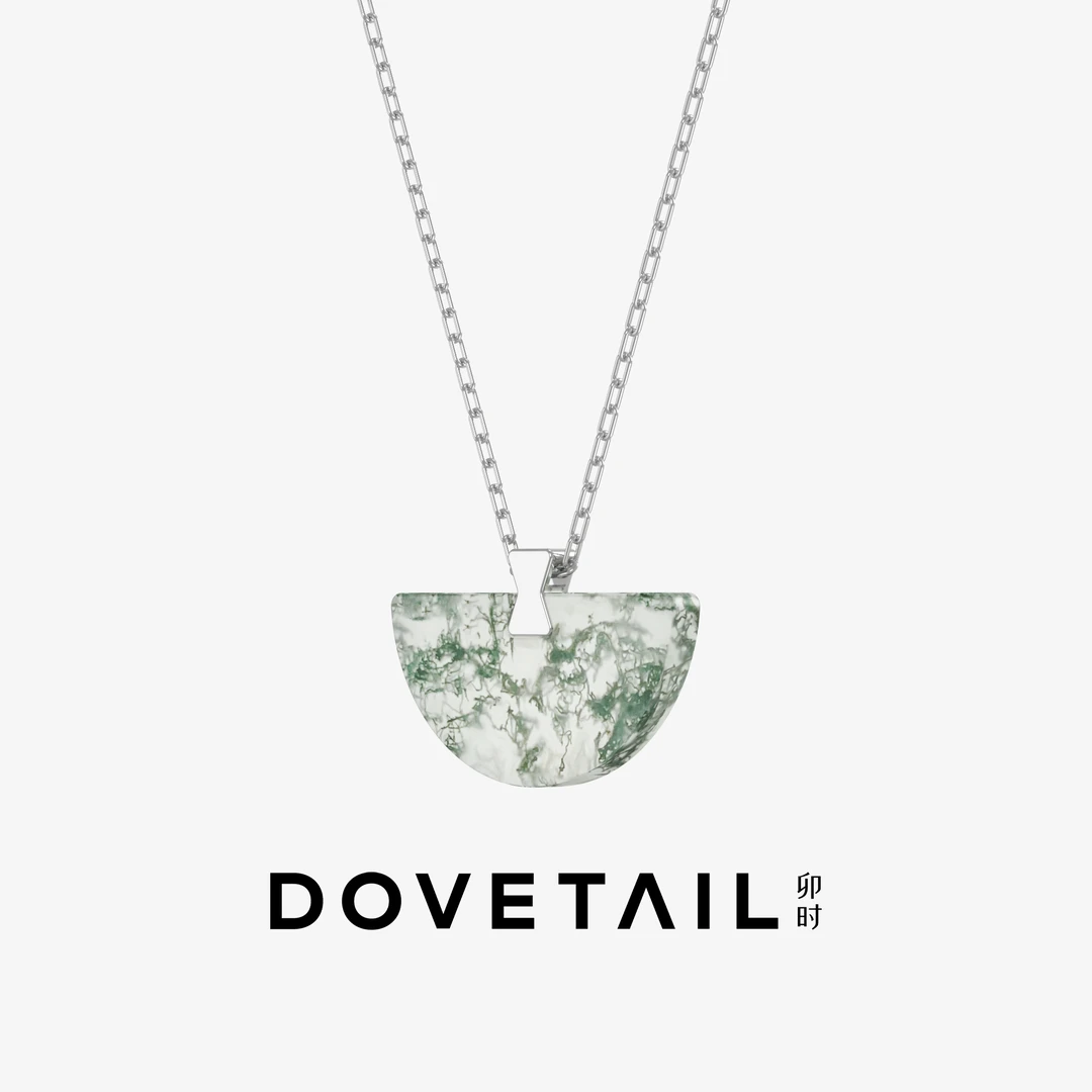 DOVETAIL 链子925银树脂 卯时珠宝 折扇经典燕尾榫 银色水草