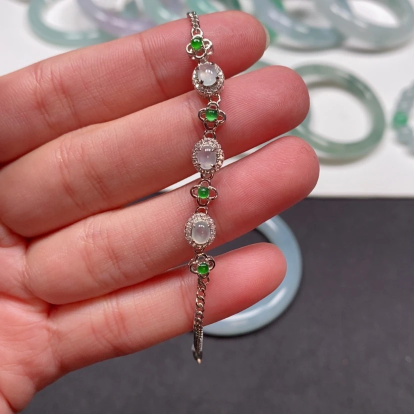 【闪购商品】翡翠手链银S925镶嵌