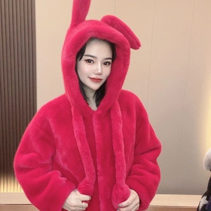 001-200号链接百搭网红冬季时尚秋冬厚上衣外套毛绒慵懒美拉德