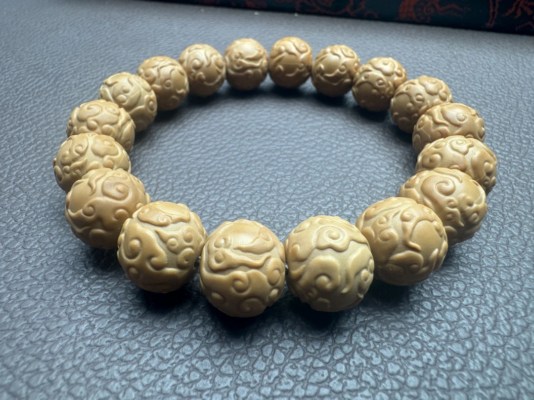 【慧珠造物】14mm+龙岩祥云猴头手串