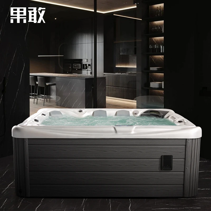果敢户外别墅花园沐浴按摩浴缸恒温加热2.5*2.2米家用泡澡可定制