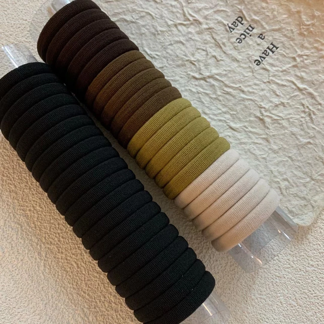 纯色耐用桶装高弹力发圈头绳