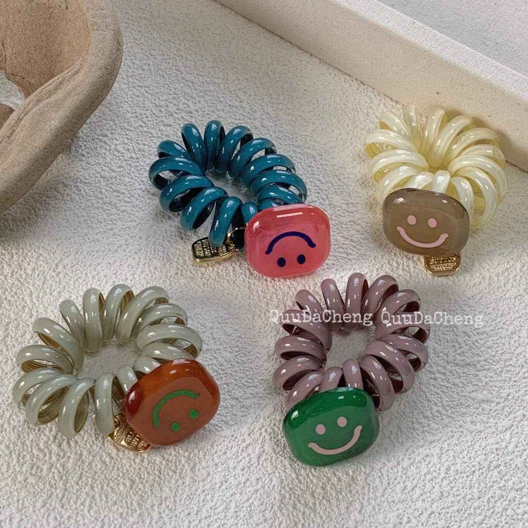 笑脸电话绳发圈马尾发圈