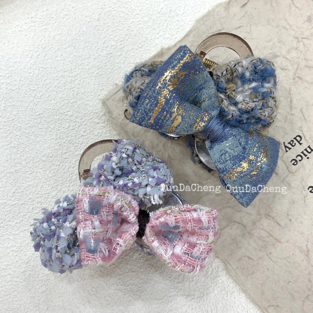 手工布艺蝴蝶结抓夹AB面甜美