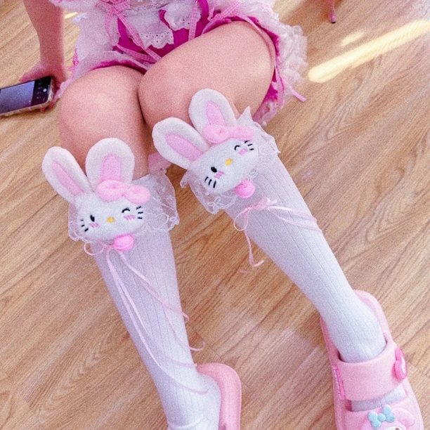 【兔耳钉钉】可爱小兔子小腿袜
